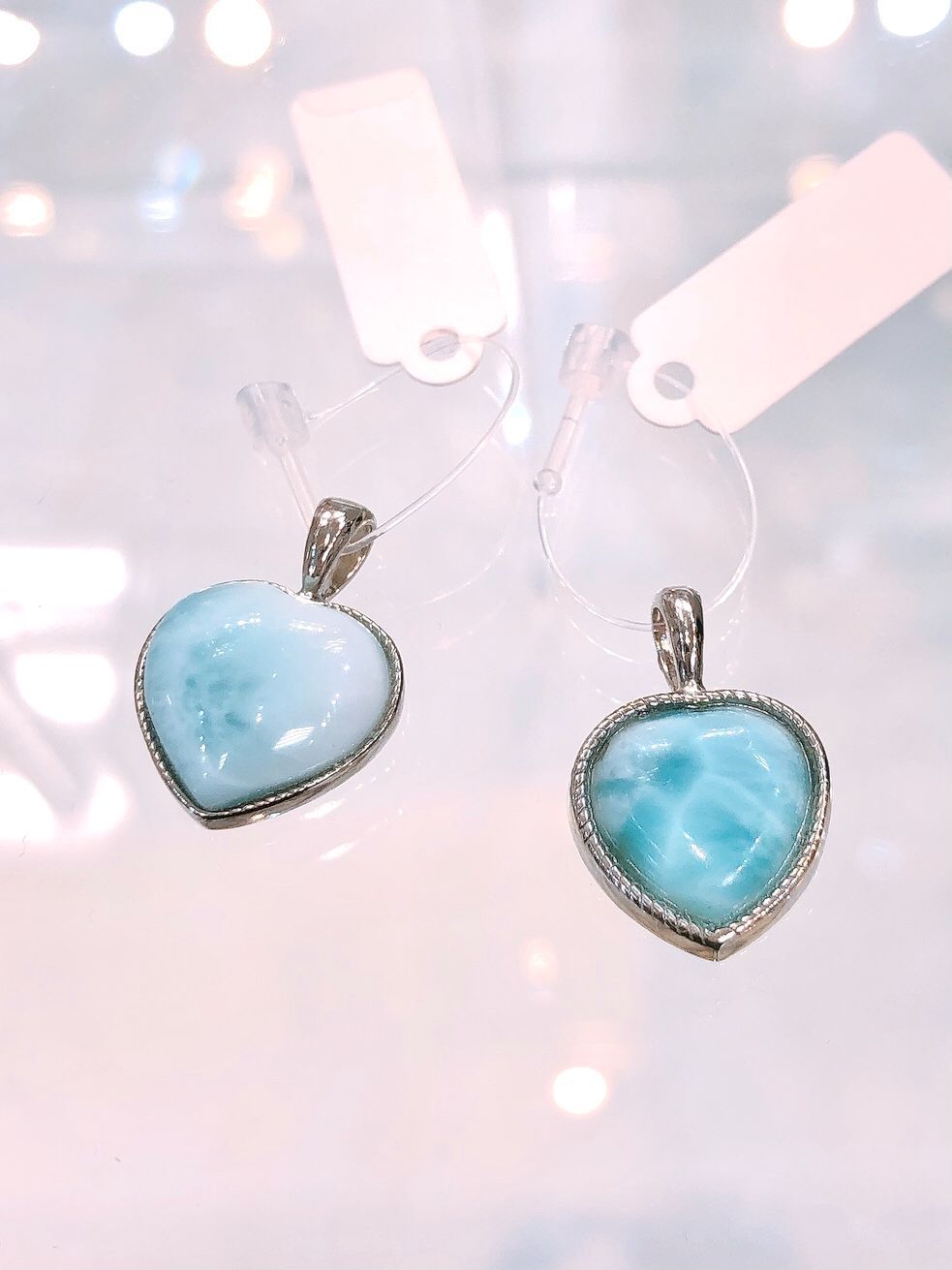 ラリマーペンダントトップ(ハート)