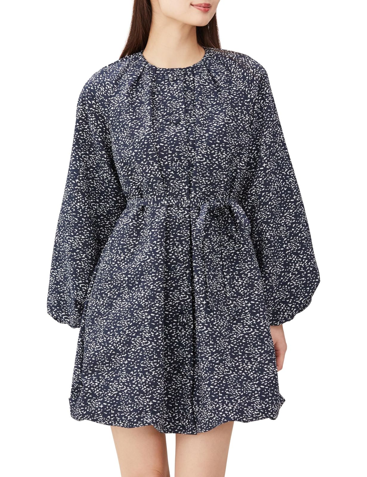 コエル カジュアルドレス オリジナルジャガードミニワンピース レディース ネイビー