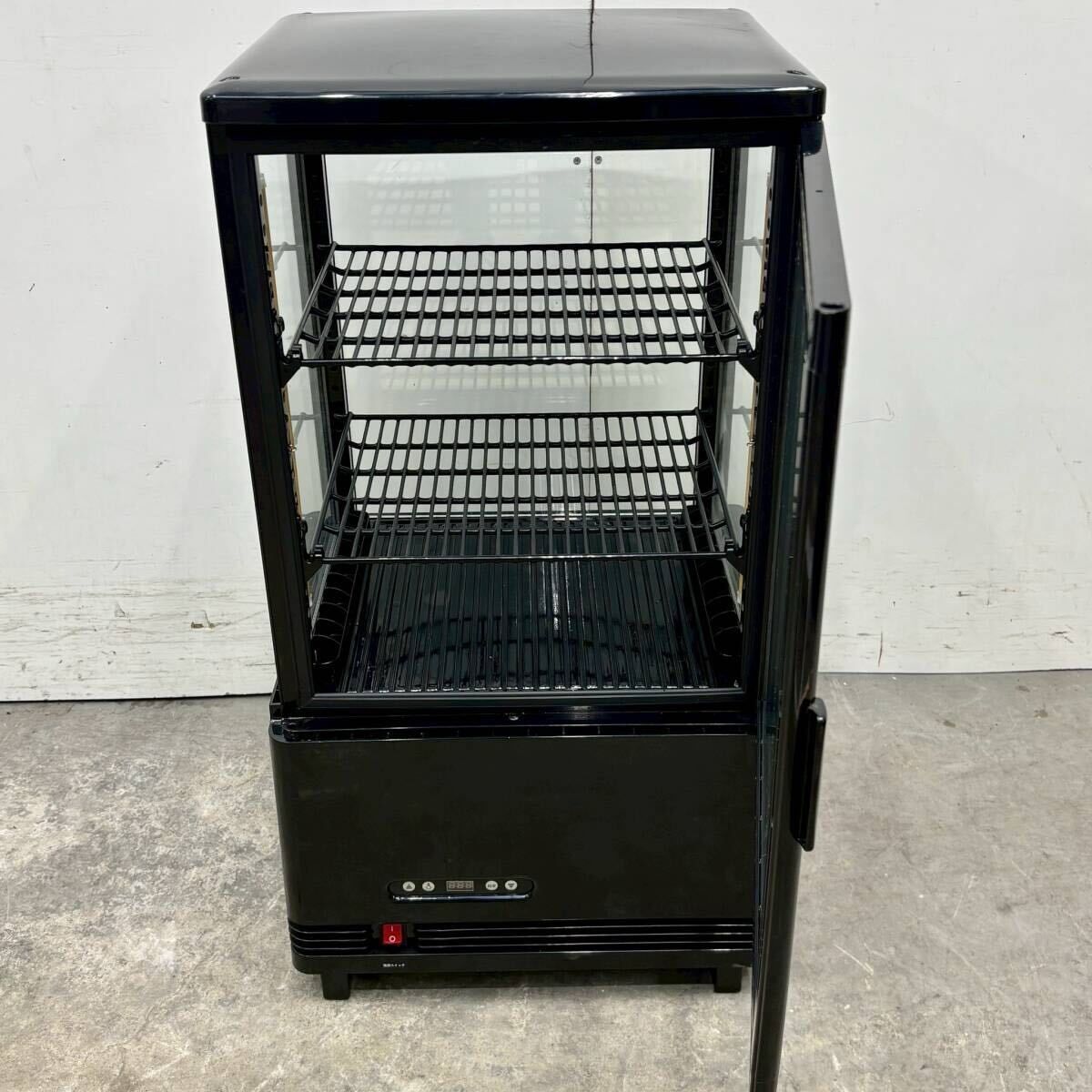 Hijiru 4面ガラス冷蔵ショーケース HJR-KR60BK 片面扉 60L W445×D400