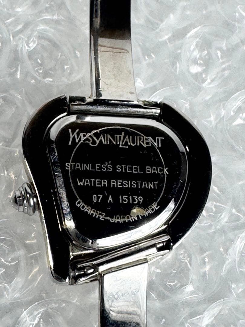 稼働品 イヴサンローラン ハート レディース 腕時計 シルバー バングル