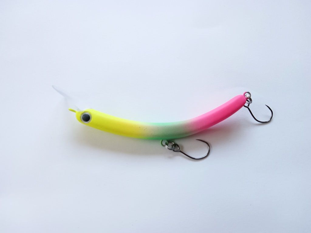 未塗装 さかさにょろ風 にょろ系 クランクベイト 5個 クリア 65mm 3.6g