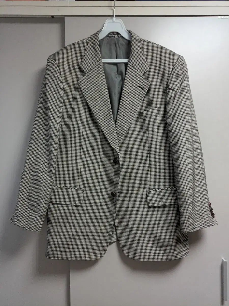 Yves Saint Laurent チェック柄ジャケット 白黒 YVES SAINT LAURENT(イヴ・サンローラン) ブレザー チェック