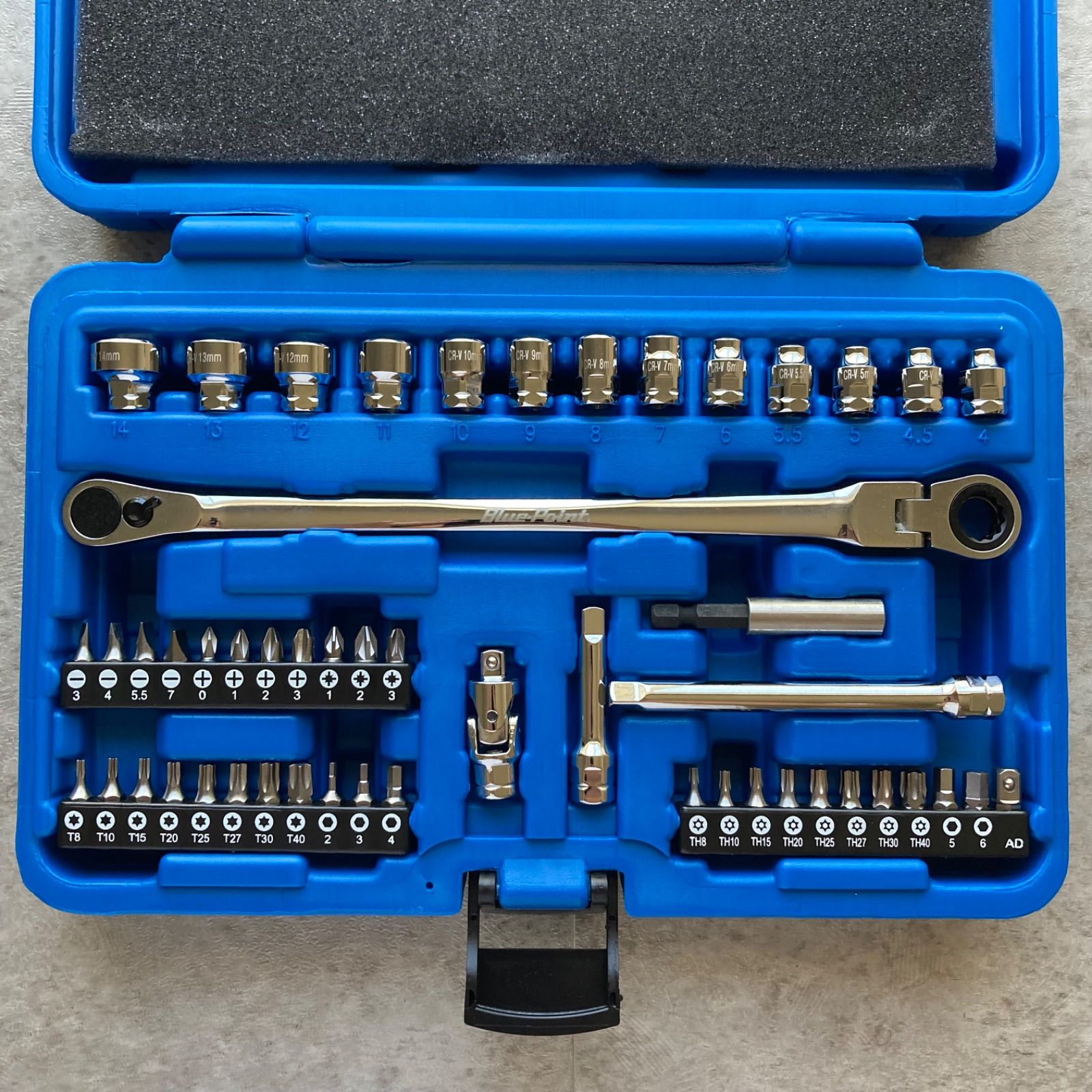 SNAP-ON Blue-point 51pc 1/4dr ロープロファイルラチェットセット