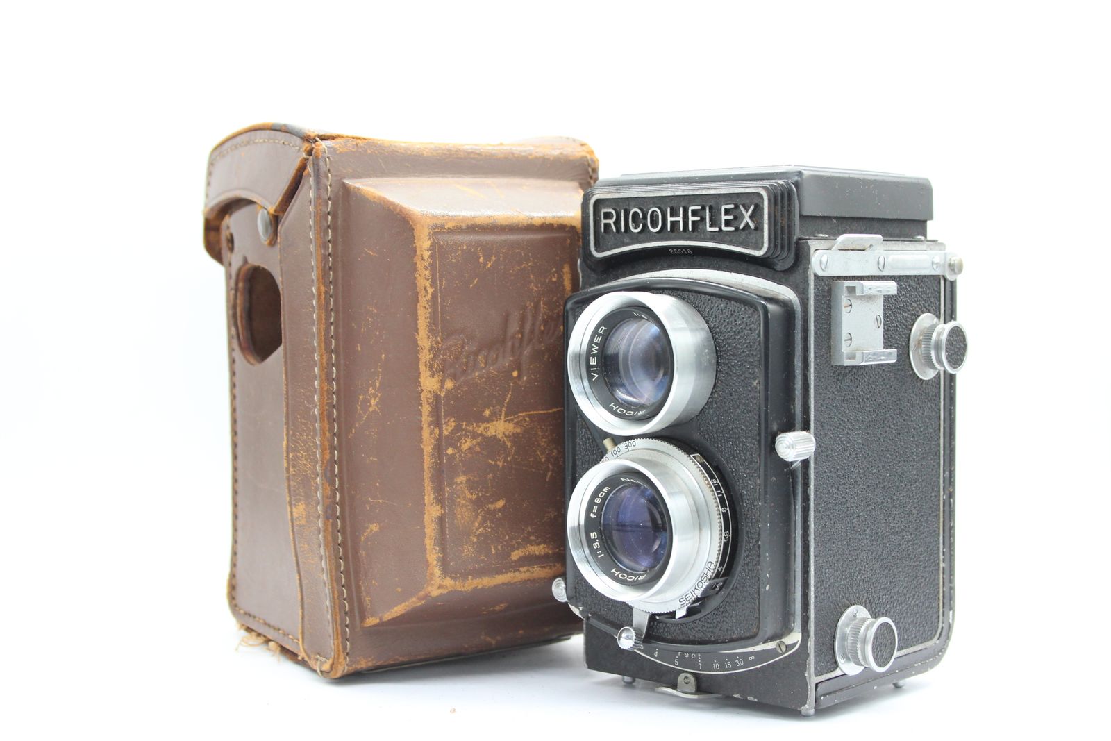 訳あり品】 リコー Ricohflex RIKEN RICOH 8cm F3.5 ケース付き 二眼