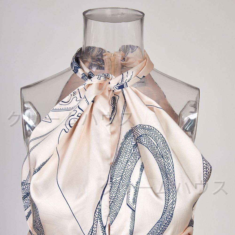 新品・未使用】ホルターネック 総柄 ワンピース エレガント 新品・未使用】ホルターネック 総柄 ワンピース エレガント