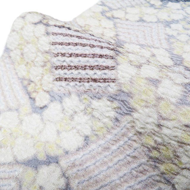 滝泰謹製 落款入 訪問着 おぼろ染 絞り 銀通し 刺繍 正絹 躾糸付き X319 滝泰謹製 おぼろ染 襲ね絞り 袋帯 落款入 手刺繍 銀通し 正絹 お太鼓