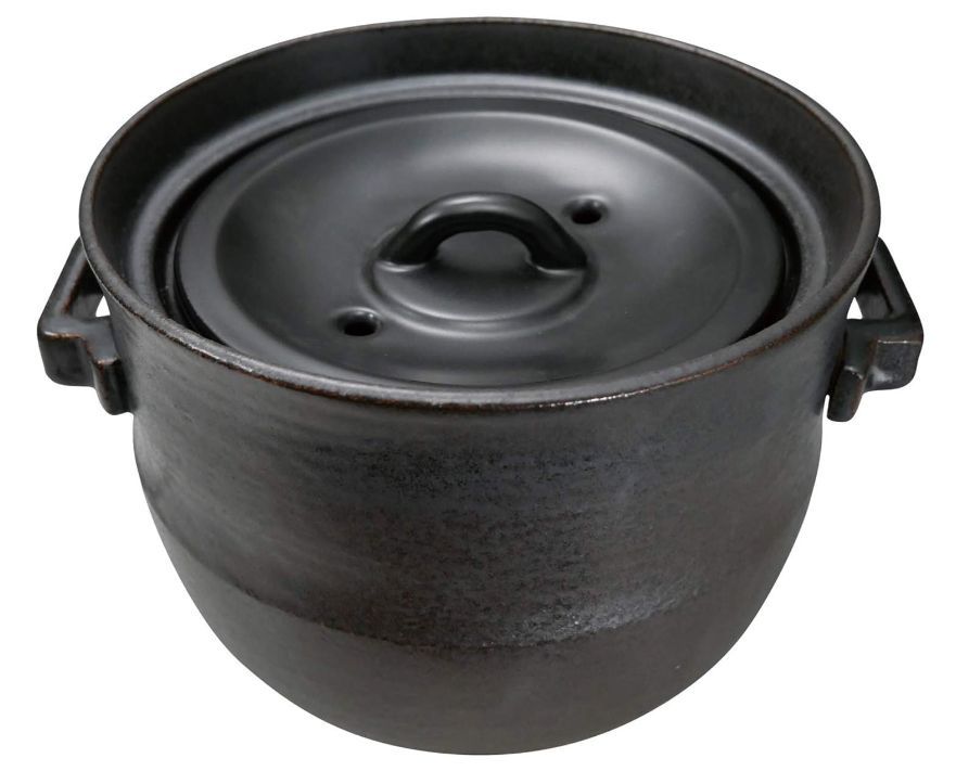 土鍋 ごはん ご飯鍋 万古焼 直火 二重蓋 黒吹き 角手 ４合炊きごはん鍋 直火 対応 出産内祝 出産祝い 結婚内祝い 結婚祝い 快気祝い 快気内祝い 香典返し