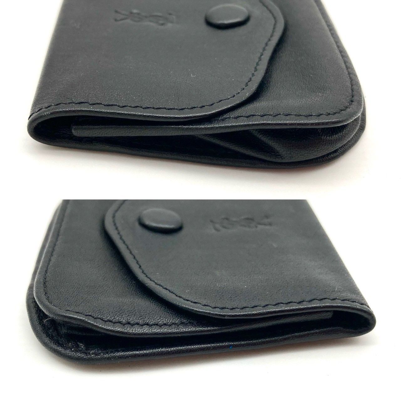 ティファニー 名刺入れ カード入れ レザー ブラック スリム 美品 71007 ティファニー 名刺入れ カード入れ レザー ブラック スリム 美品