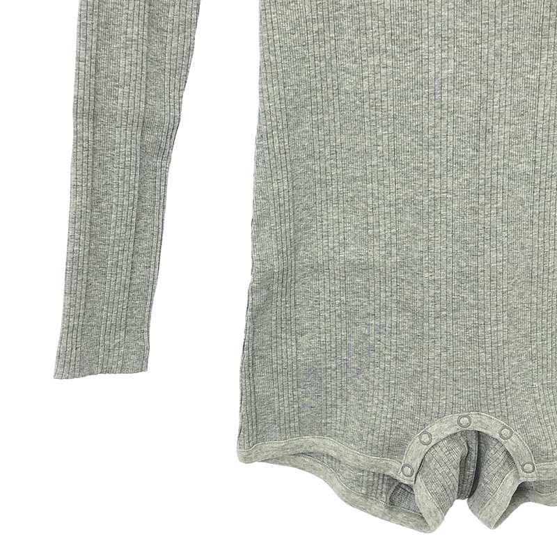 【美品】  m.u Japoness / エムユー | RIB BODYSUIT / リブ ロンパース  カットソー | F | グレー | レディース 美品】 m.u Japoness / エムユー | RIB BODYSUIT / リブ