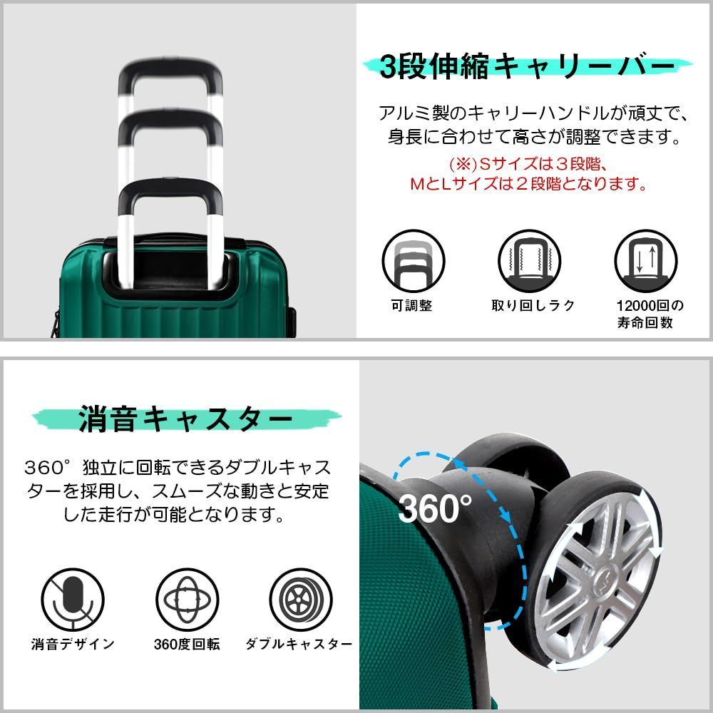 人気商品】キャリーバッグ キャリーケース 拡張機能付 耐衝撃 超