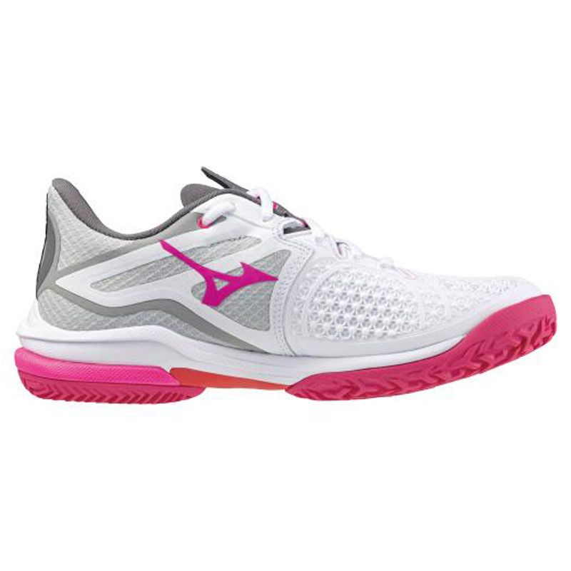 ミズノ MIZUNO ウエーブエクシードツアー 6 OC テニス ソフトテニス シューズ 砂入り人工芝 クレーコート 61GB2473 58ホワイト×ピンク×レッド LLC-HASEGAWATOSO_COM