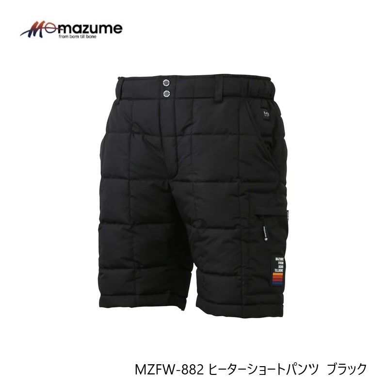  MZFW 882 mazume ヒーターショートパンツ 3 L ブラック 防寒着 防寒ウェア 電熱パンツ フィッシングパンツ ウェア