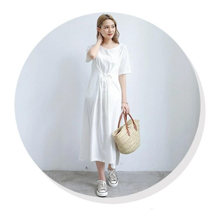 ワンピース レディース 夏 未使用 半袖 半袖ワンピース ロング