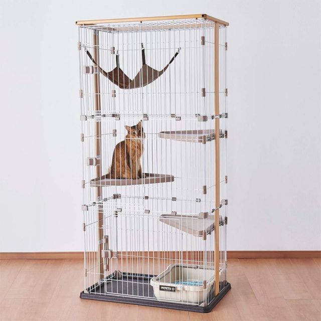 ボンビアルコン Bonbi ウッドワンサークルキャット ワイドドア3段タイプ