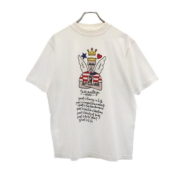 カステルバジャック プリント 半袖 Tシャツ 1 ホワイト系 JC de CASTELBAJAC ロゴ メンズ 【中古】 【230801】 メール便可  - 商品はお値下げ可能