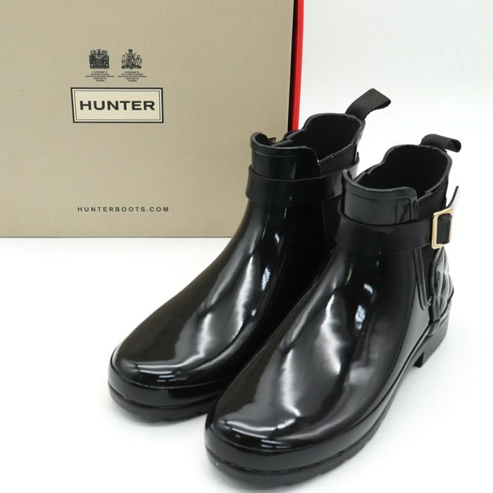 未使用HUNTERリファインド キルテッド グロス ショート BLACK UK4