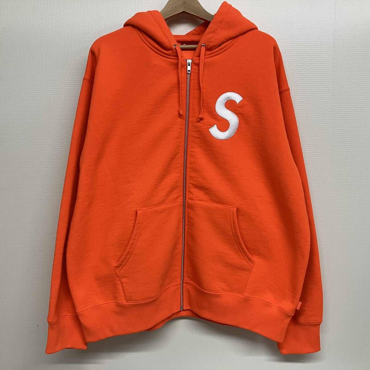 Supreme S LOGO ZIP UP HOODED SWEATSHIRT BRIGHT ORANGE シュプリーム