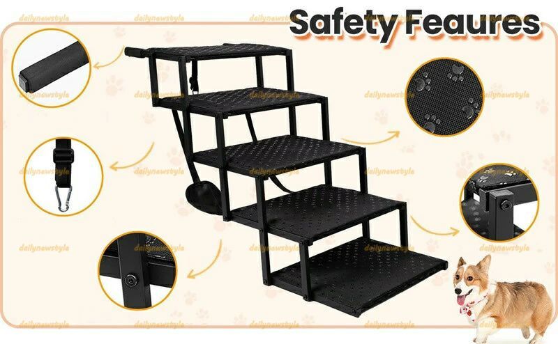 人気推薦 ドッグステップ ペットステップ ステップ 折りたたみ 5段 老犬介護 怪我防止 安全 耐久性 滑り止め 車 踏み台 昇降 犬用階段