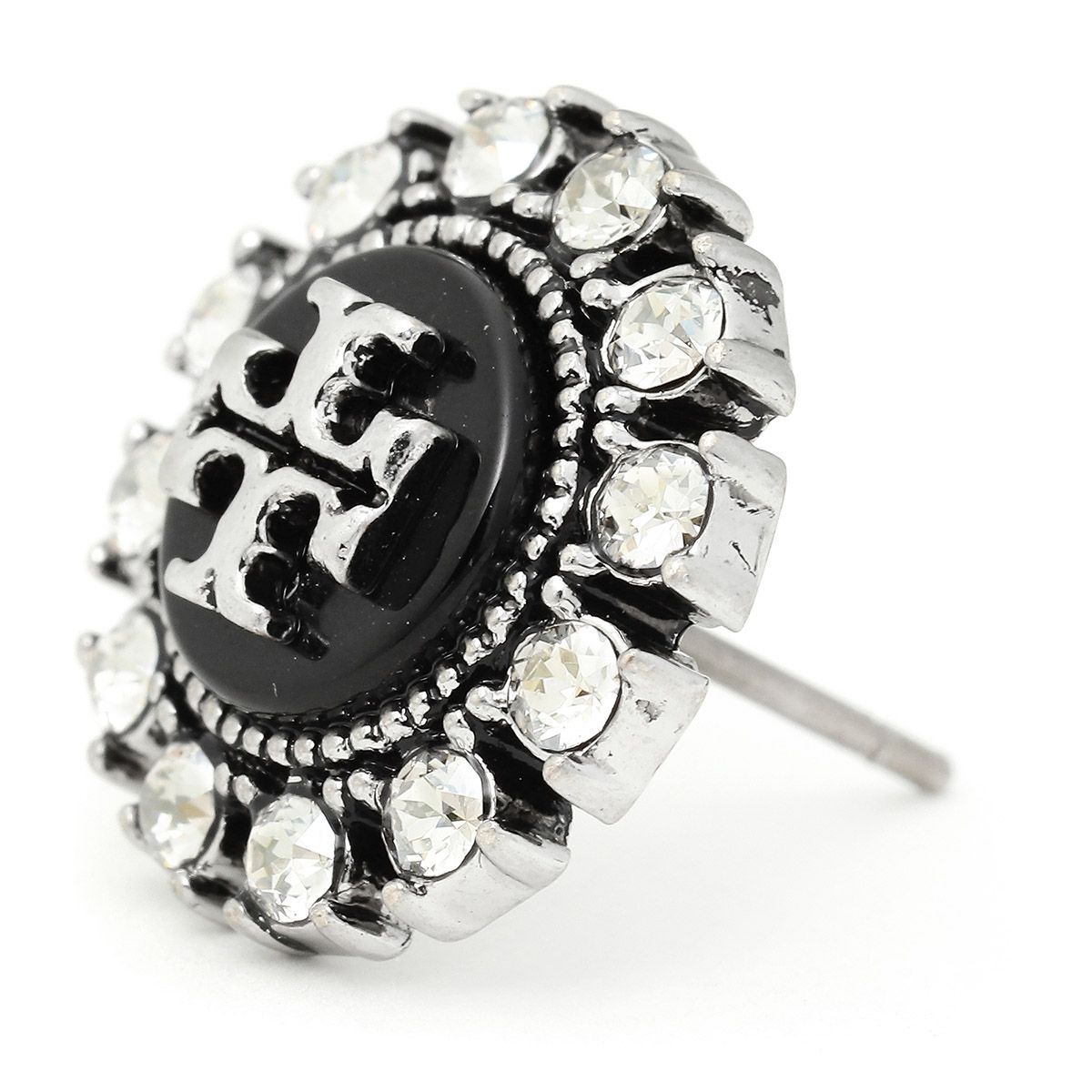 新品 トリーバーチ TORY BURCH ピアス エナメル ロゴピアス シルバー 