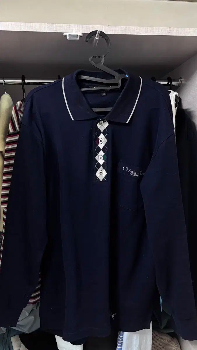 クリスチャン DIOR ディオール アーガイル柄 PK Tシャツ