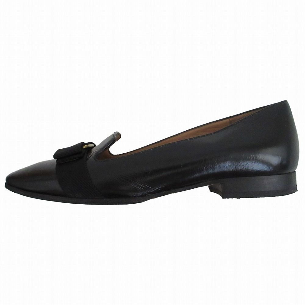 【美品】サルヴァトーレ フェラガモ Ferragamo 黒 リボン 23cm サルヴァトーレ フェラガモ Salvatore Ferragamo ヴァラリボン