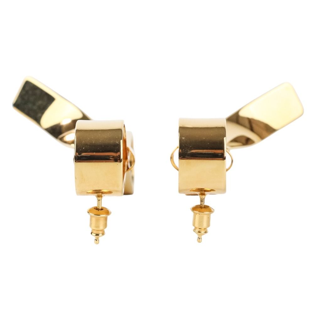 MARNI 国内買付 メタル スクリューイヤリング BOW リボン付き 美品 MARNI マルニ リボンモチーフ Bow Drop ピアス ゴールド