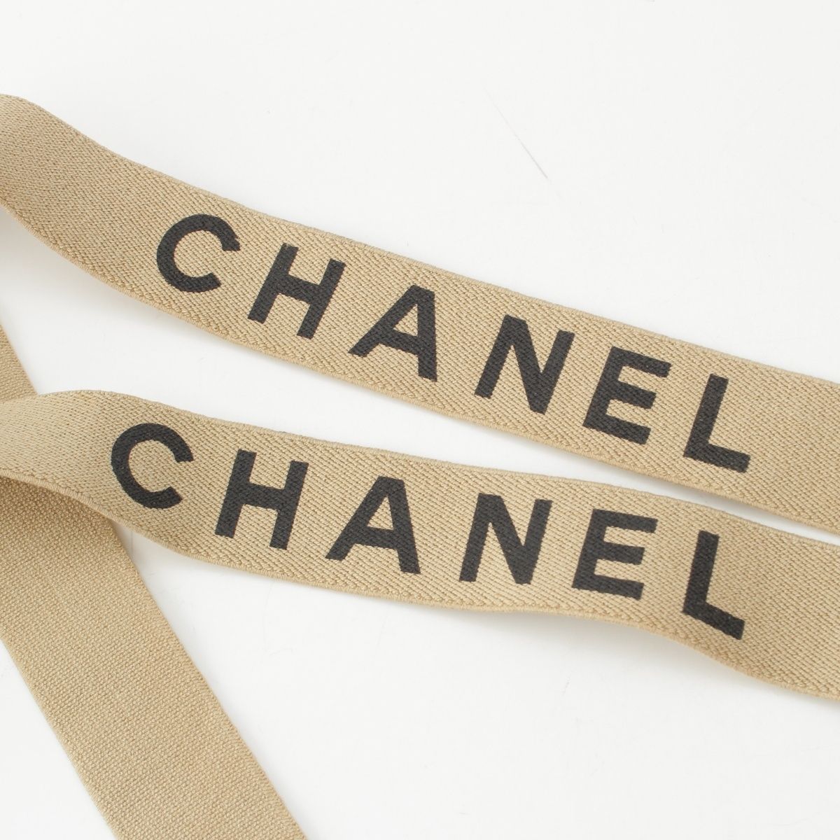 シャネル キャンバス レザー ココマーク ロゴ サスペンダー