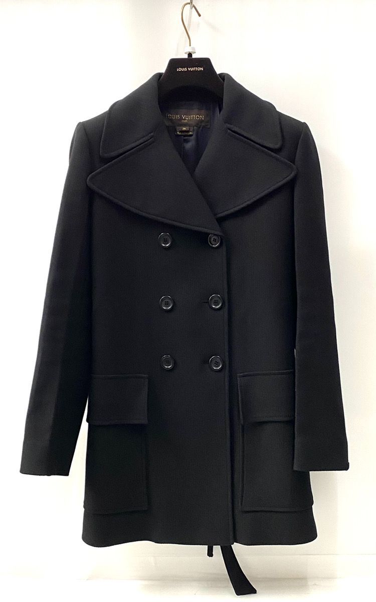 【新品・未使用品】Louis Vuitton ブラック ピーコート 楽天市場】ルイヴィトン ピーコート 36サイズ モノグラム ウール