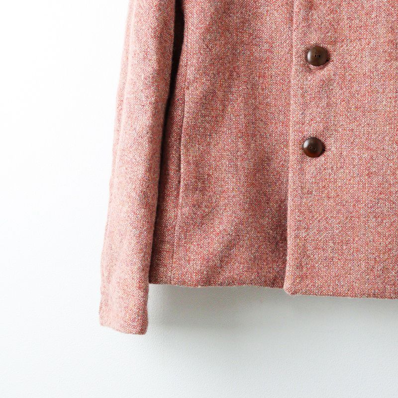 ピンク ツイード テーラードジャケット 45R フォーティファイブアール 45R 45rpm ウール ツイード ラウンド
