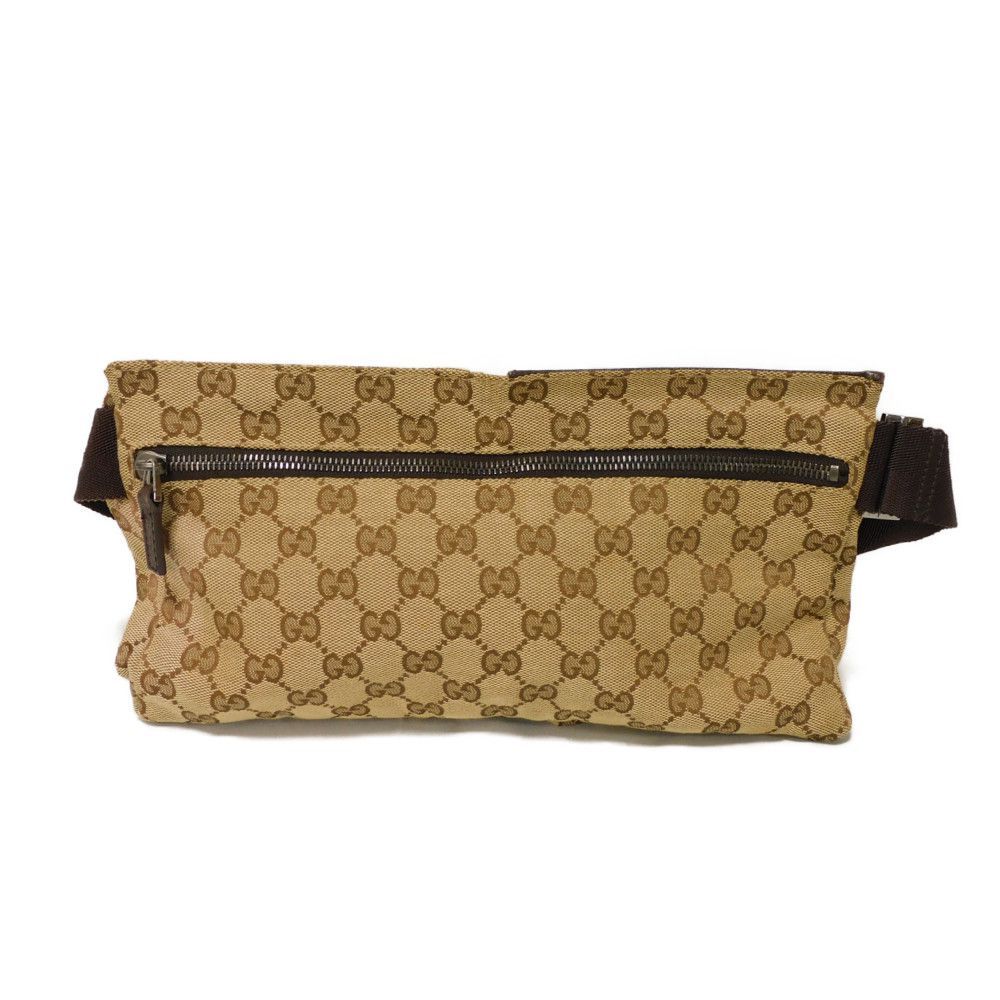 GUCCI グッチ GG キャンバス ウエストバッグ カーフ ブラウン ウエスト
