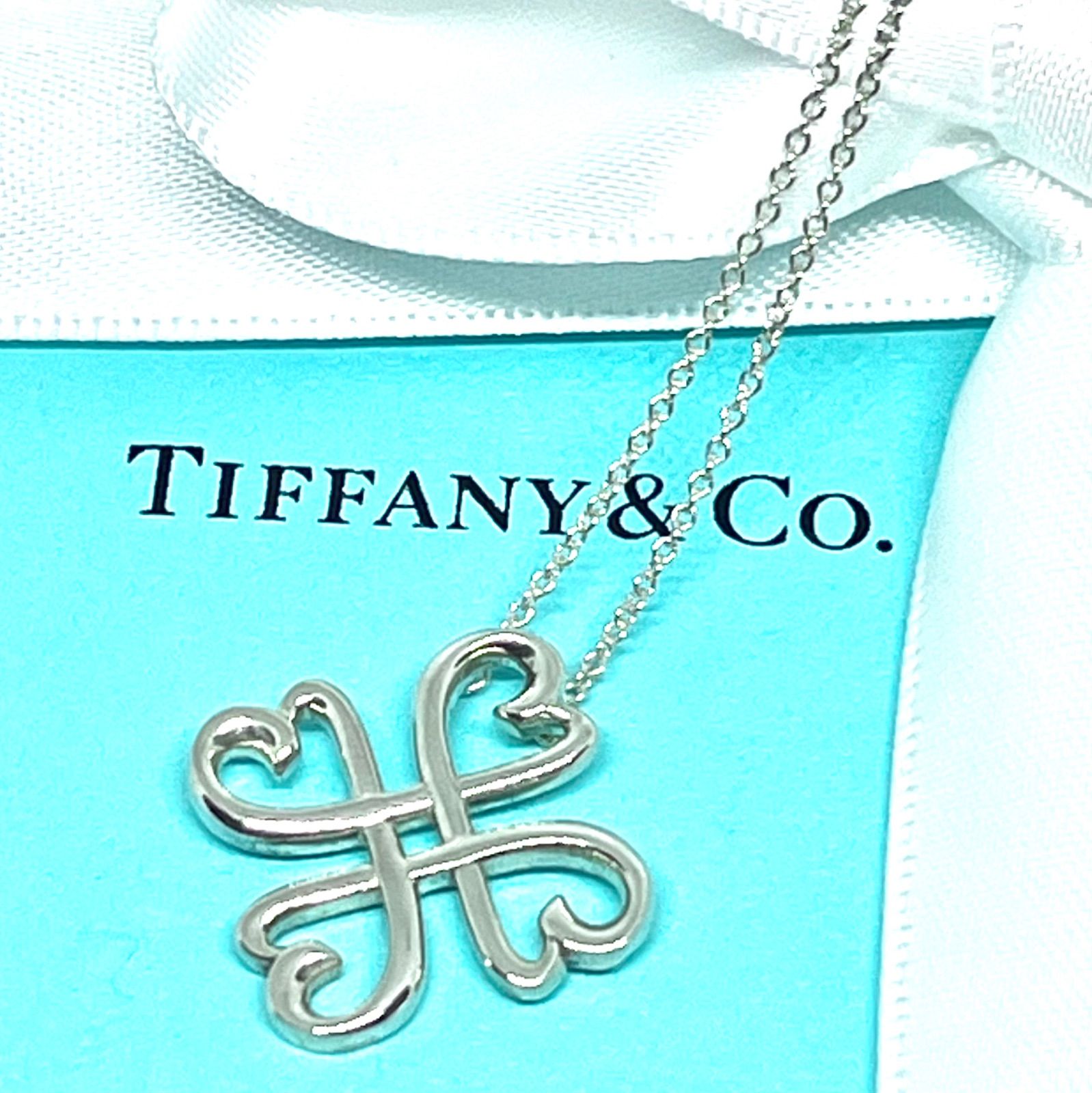 極美品】TIFFANY & Co. ティファニー ラヴィング ハート クローバー 