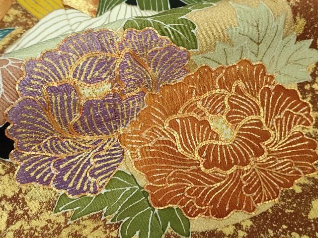 平和屋本店■極上　創業460年・千總　黒留袖　駒刺繍　宝尽くし笹花文　金彩　三越扱い　逸品　DZAA7250kh5 平和屋本店□極上 創業460年・千總 黒留袖 駒刺繍 宝尽くし笹花文 金彩