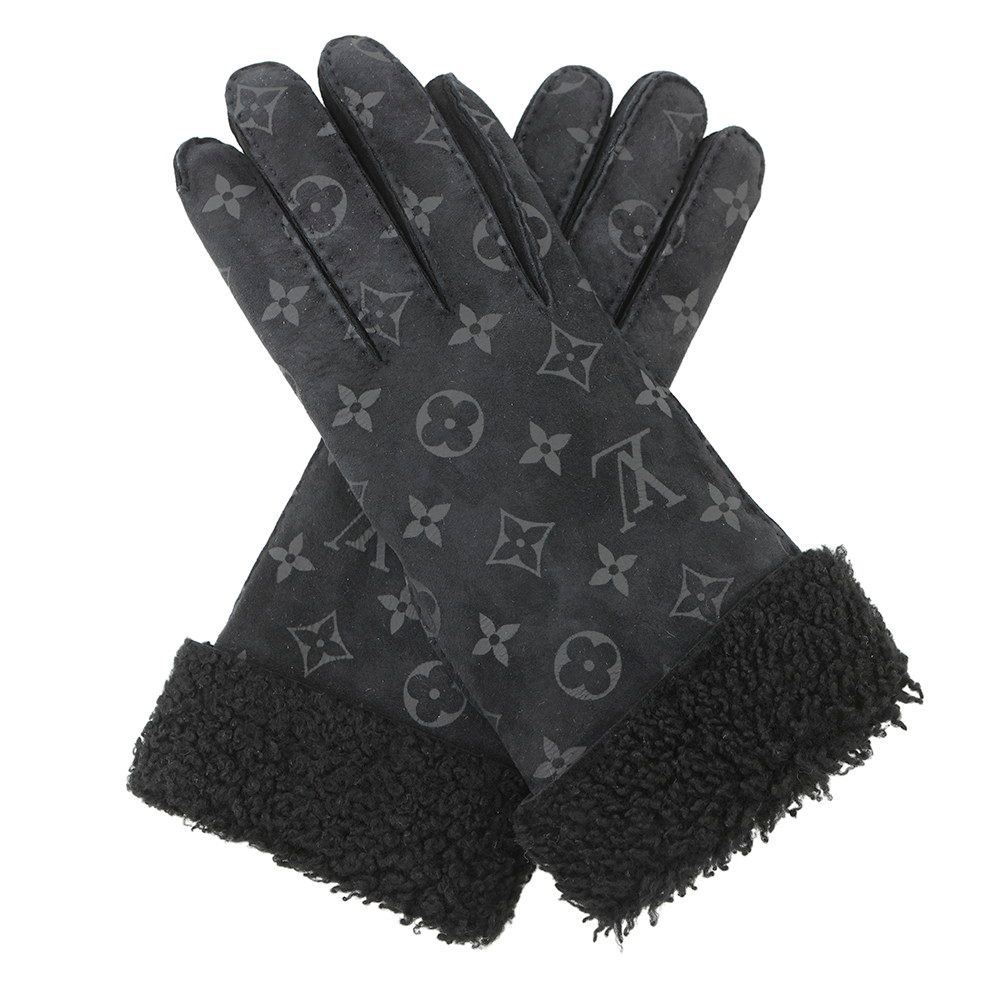 ルイヴィトン グローブ ゴン シャーリング ダーリン エクリプス レディースサイズ7.5 M71848 LOUIS VUITTON 手袋 黒