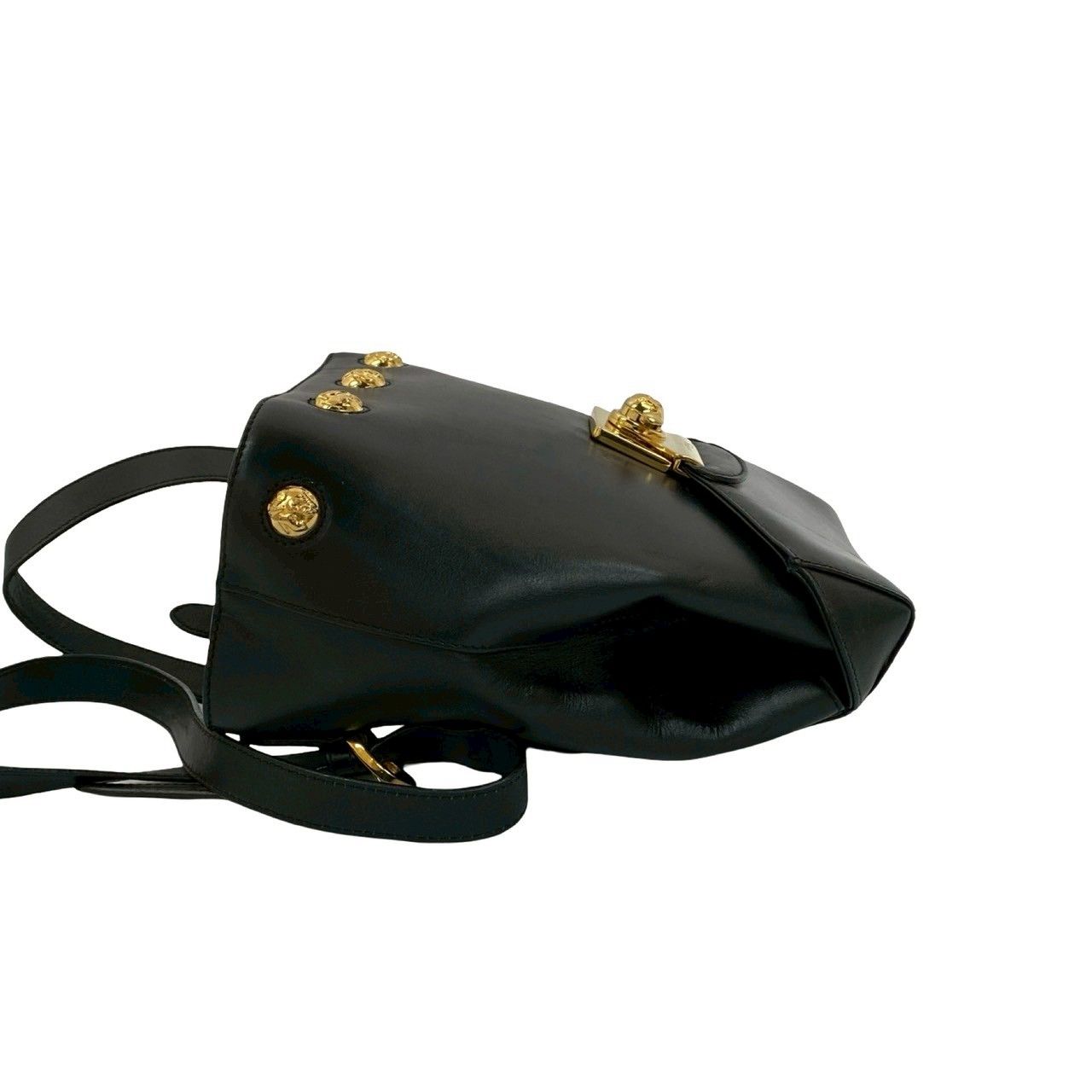 美品⭐️フェラガモ　レザー ブラック バックパック ゴールド金具 極 美品 Salvatore Ferragamo サルヴァトーレフェラガモ