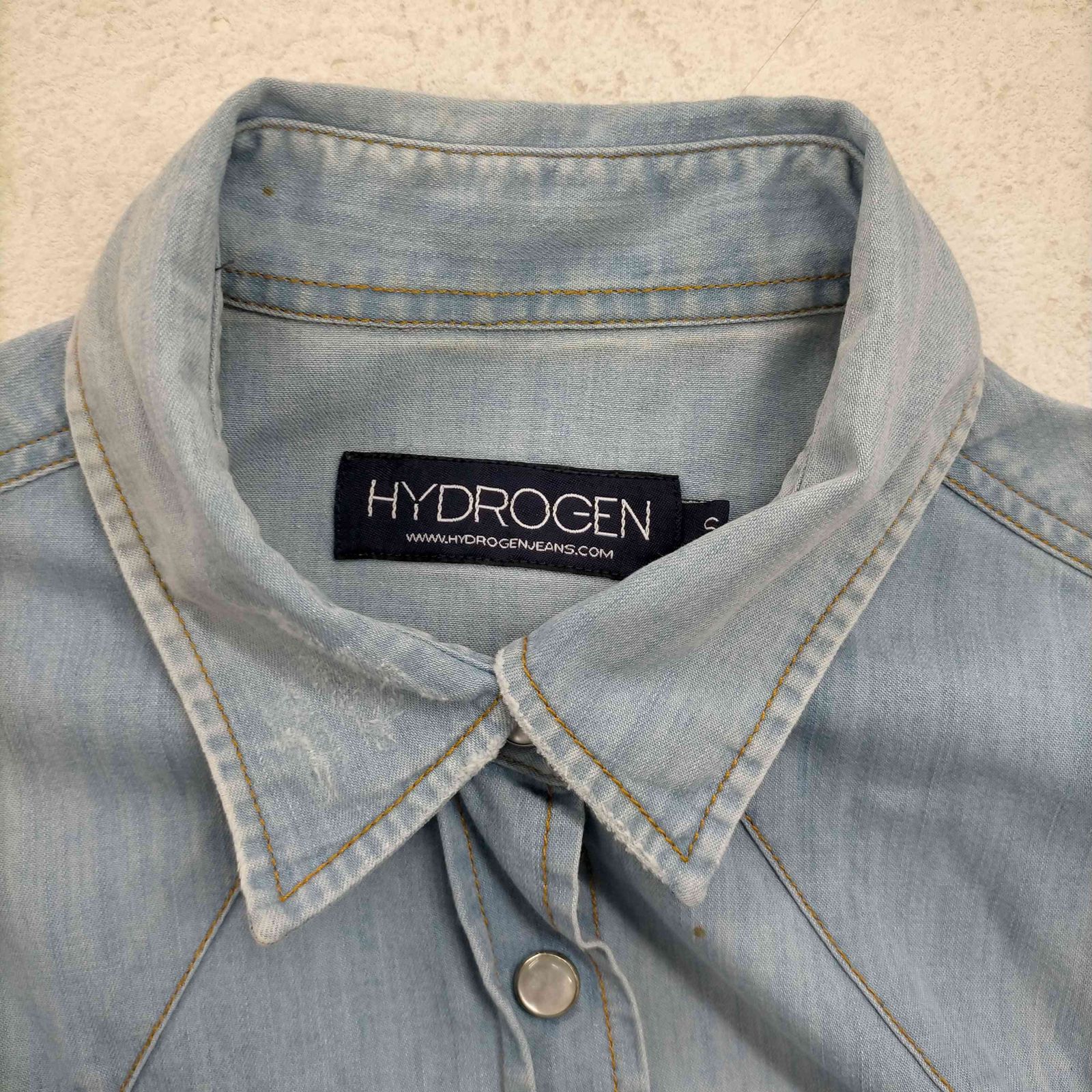 ハイドロゲン HYDROGEN スカル刺繍デニムシャツ レディース JPN：S