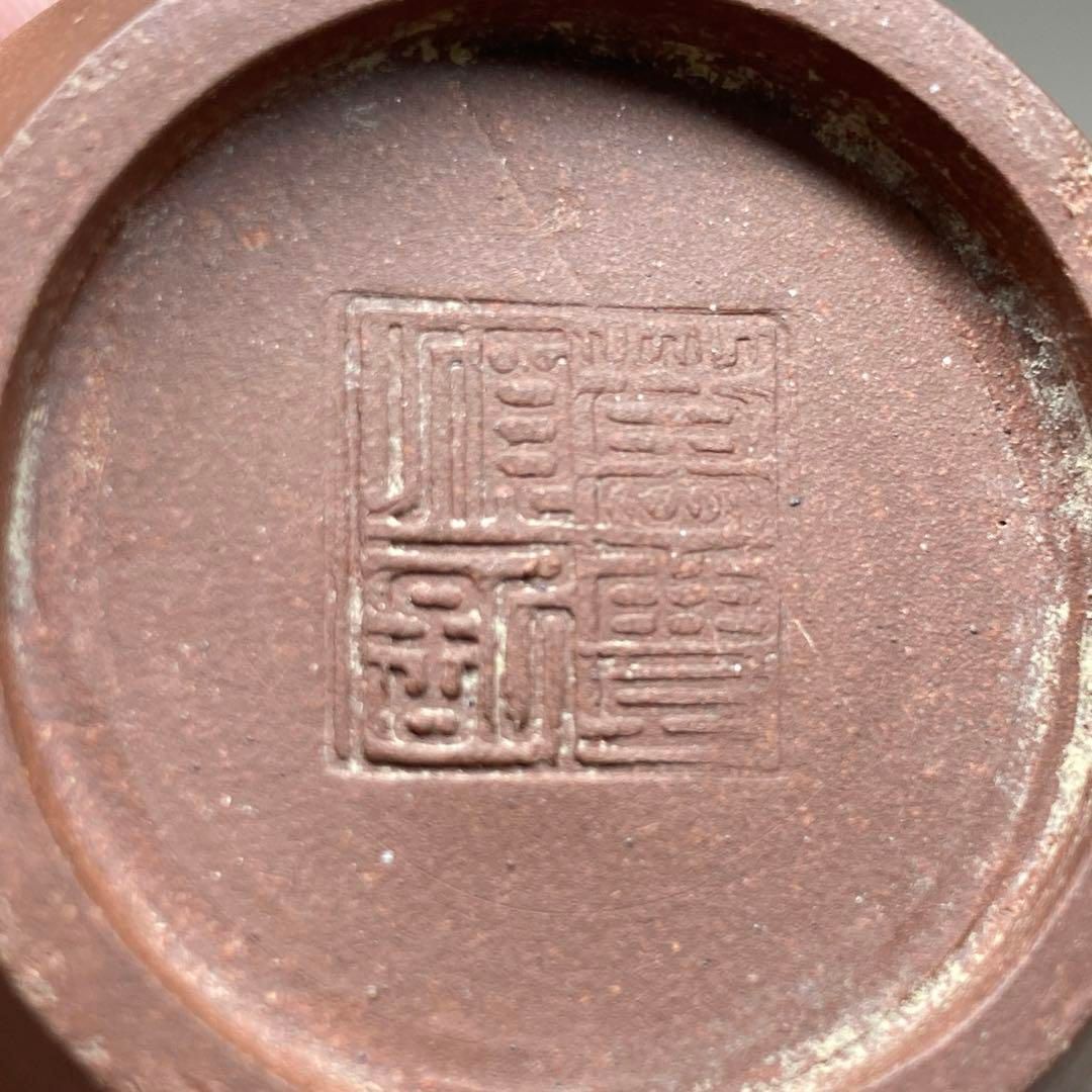 中国清時代 萬豊順紀 朱泥急須 横幅約9.5㎝ 東Y6-0822☆2Fトニコ