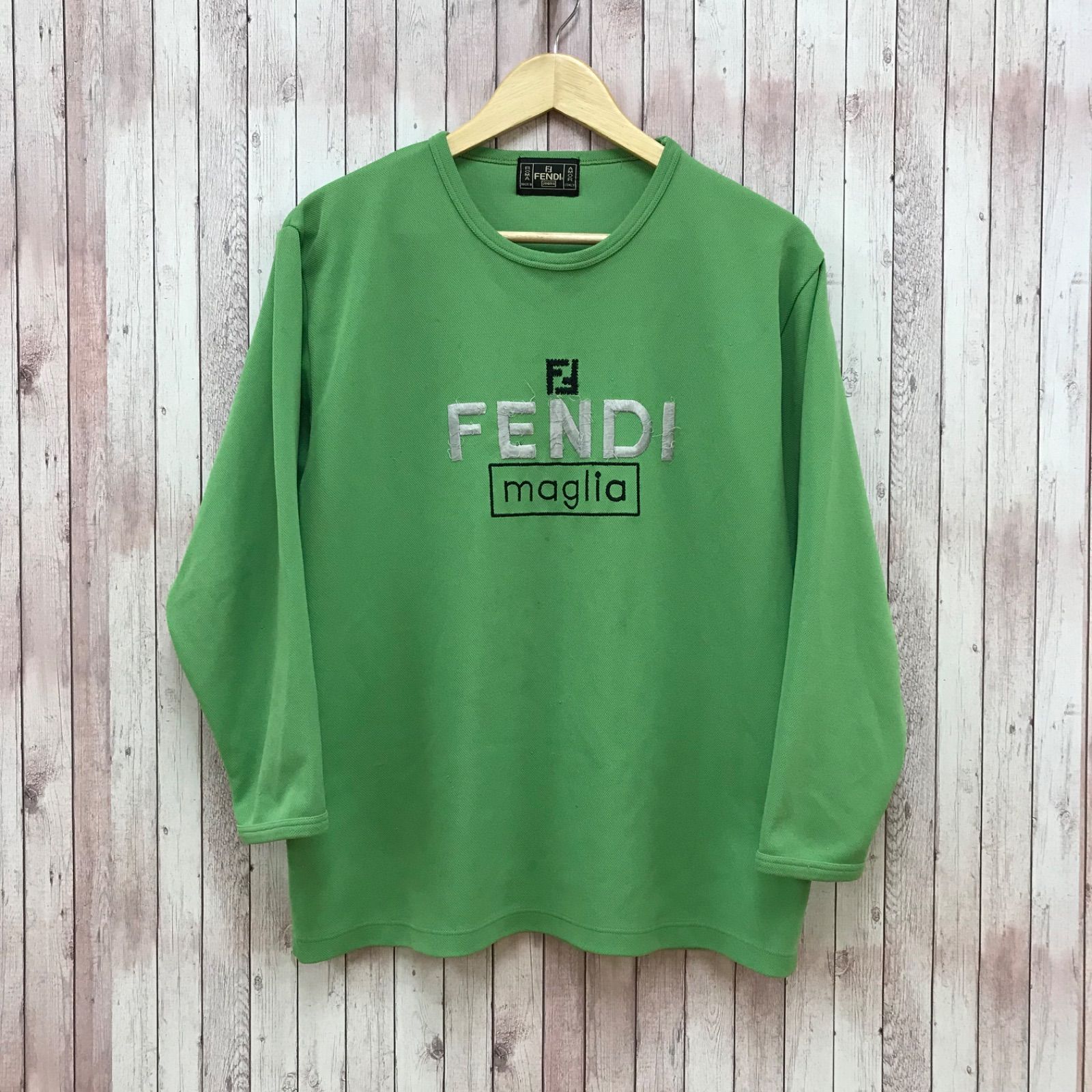 ☆FENDI maglia フェンディ イタリア製 長袖 カットソー ロゴ刺繍