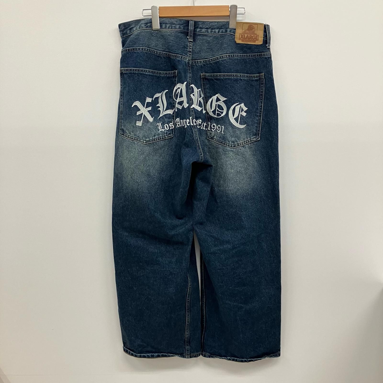 イオン広店 X-LARGE | エクストララージ デニムパンツ OLD ENGLISH BAGGY DENIM PANTS 101243031030 ブルー 107