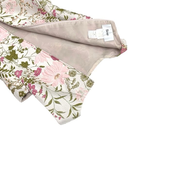 Rene ルネ イノセントフラワー ドレス ジャガードワンピース ピンク 36