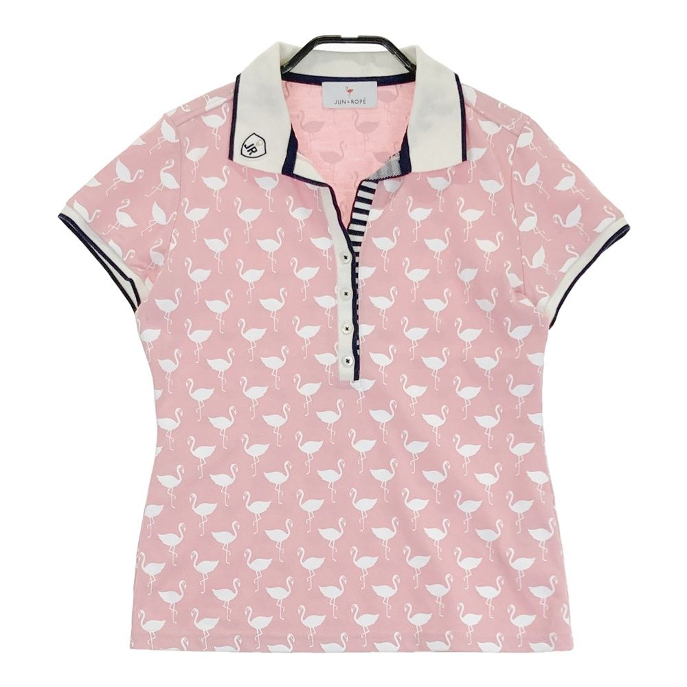 新品 未使用 JUN & ROPE ピンク ゴルフポロシャツ 女性用 サイズ:M JUN&ROPE ジュン アンド ロペ 半袖ポロシャツ
