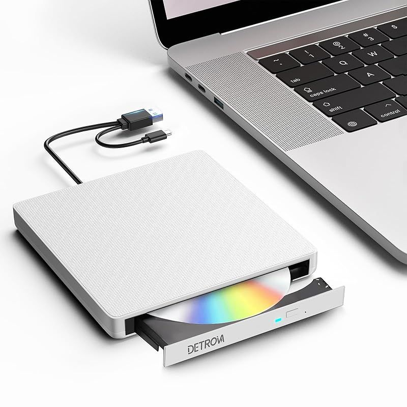 【新改良】外付けDVD/CDドライブ DVDレコ CD/DVD-Rプレイヤー USB3.0u0026Type-C両用ケーブル Window/Linux/Mac OS対応 読み出しu0026書き込み エラー校正 TYPE-Cコネクター付き 景品DVD-R付き 日本語取扱説明書