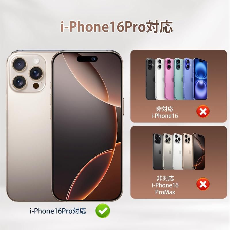 For iphone 16 Pro ケース クリア(ケース+ ガラスフィルム 2枚