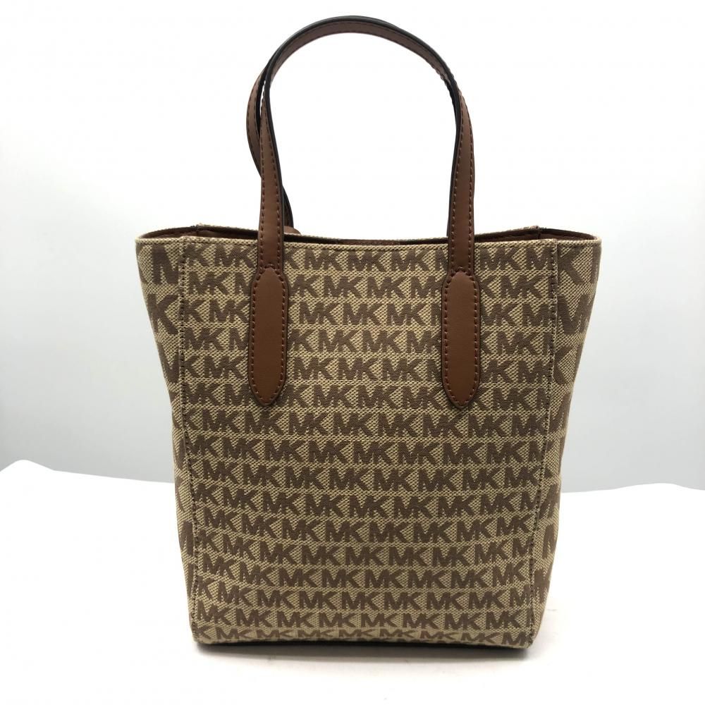 中古】MICHAEL KORS 2WAYショルダーシグネチャーバッグ ブラウン