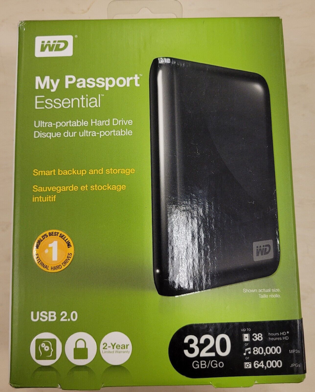Western Digital ブラック My Passpt Essential 320 GB B 2.0 外付けハード ドライブ