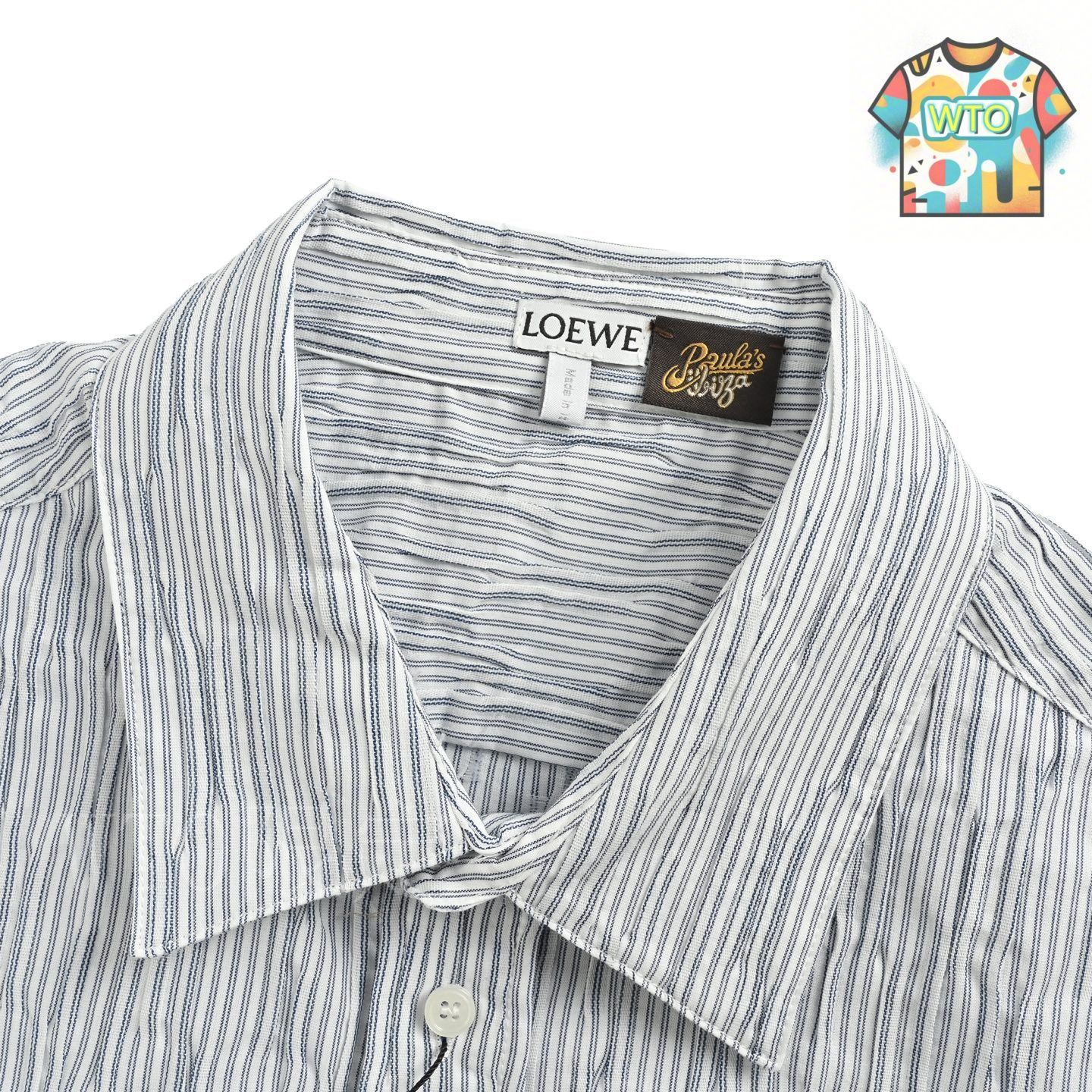 今日WTO】Loewe / ロエベ 25ss ストライプ波浪柄シャツ-UB40
