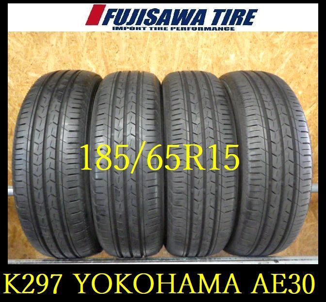 K297 送料無料◆2025年製造 約8.5部山◆YOKOHAMA BluEarth-FE AE30◆185|65R15◆4本