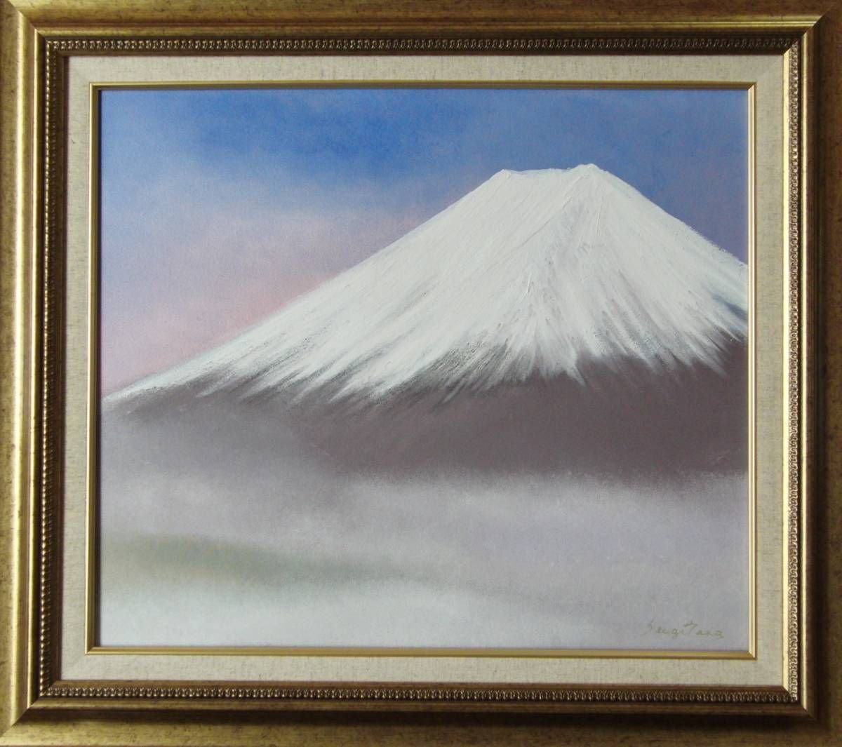 ≪国美協≫多田晴義、『白銀の富士山』、油彩画、F10号：53,0cm×45,5cm、一点物、新品高級油彩額付、直筆サイン・真作保証 - メルカリ