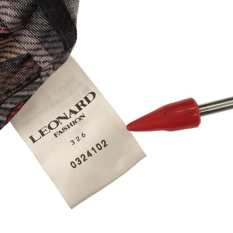 LEONARD / レオナール | シルク混 総柄 フリンジ 大判ストール