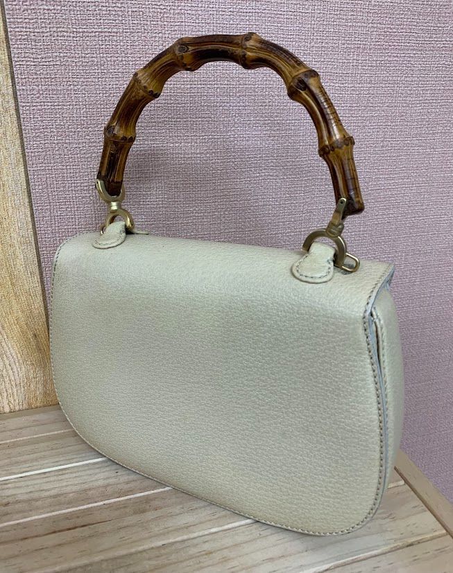 GUCCI グッチ バンブー ハンドバッグ 竹 トップハンドル レザー  