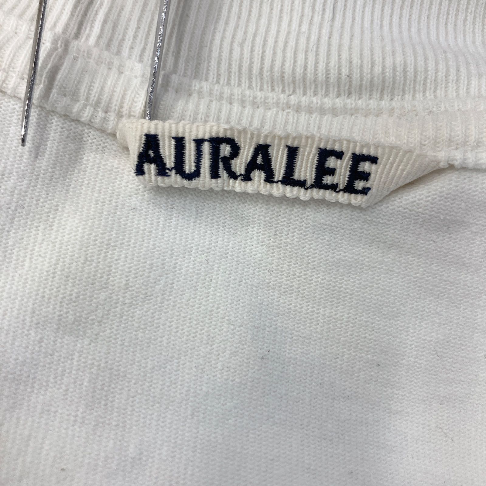 C339 AURALEE オーラリー Tシャツ ホワイト 厚手 胸ポケット トップス 